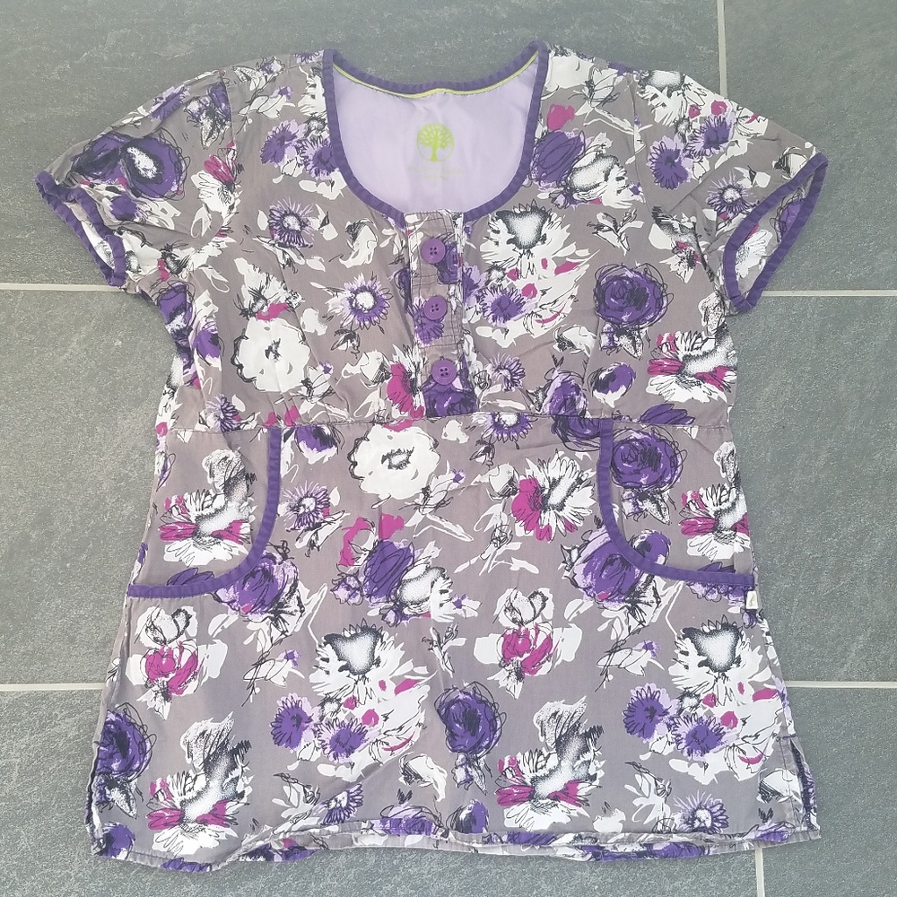 Healing Hands Floral Scrub Top